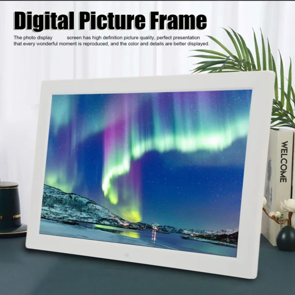 17in Digital Picture Frame HD Smart Digital Picture Frame with Remote Control 100‑240V for Home White - Image 2