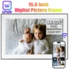 15.6 Inch Digital Photo Frame Smart WIFI Digital Picture Frames 32GB Storage 1920*1080 IPS FHD Touch Large Screen Auto-Rotate