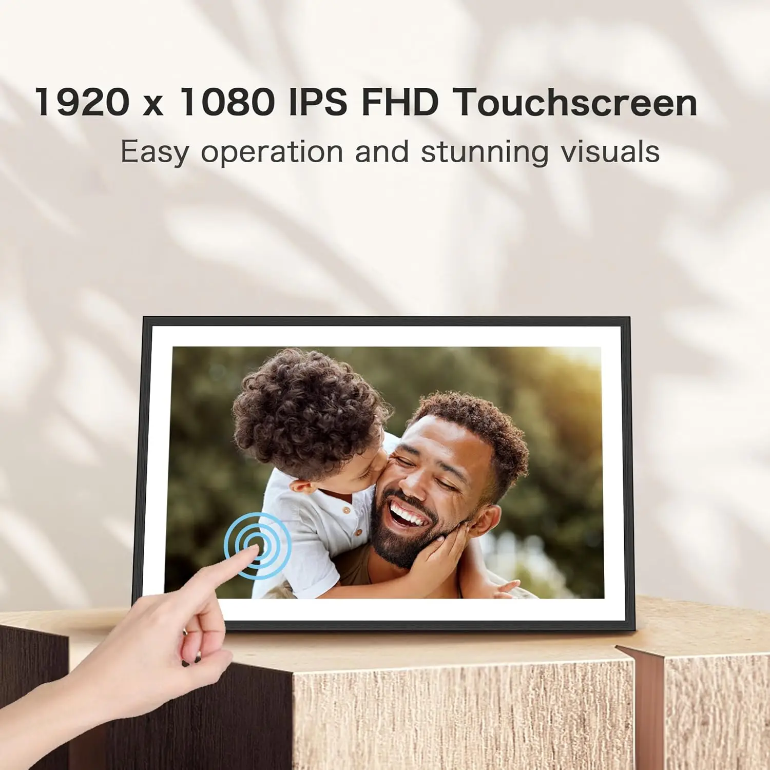 Digital Picture Frame WiFi 15.6 Inch Frameo Digital Photo Frame 32GB Memory 1920*1080 IPS HD Touch Screen Auto-Rotate Share