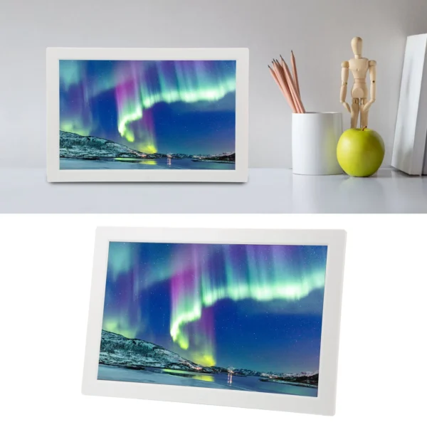 17in Digital Picture Frame HD Smart Digital Picture Frame with Remote Control 100‑240V for Home White - Image 3