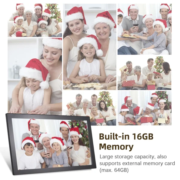 21.5-Inch WiFi Digital Photo Frame Cloud Digital Picture Frame IPS Screen Touch Control 16GB Storage Auto Rotation Share Photos - Image 3