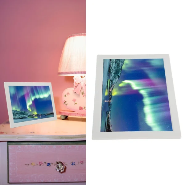 17in Digital Picture Frame HD Smart Digital Picture Frame with Remote Control 100‑240V for Home White - Image 4